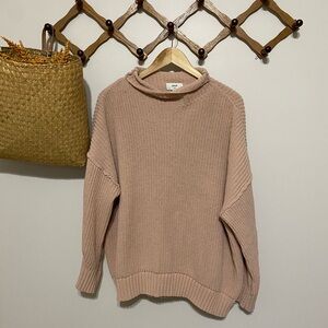 Aerie Soft Cowl Neck Oversized Sweater - Blush